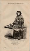 London Apples Street Seller Rare Antique 1864 Henry Mayhew Print.