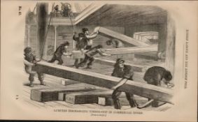 London Victorian Timber Ship Lumpers Antique 1864 Henry Mayhew Print.