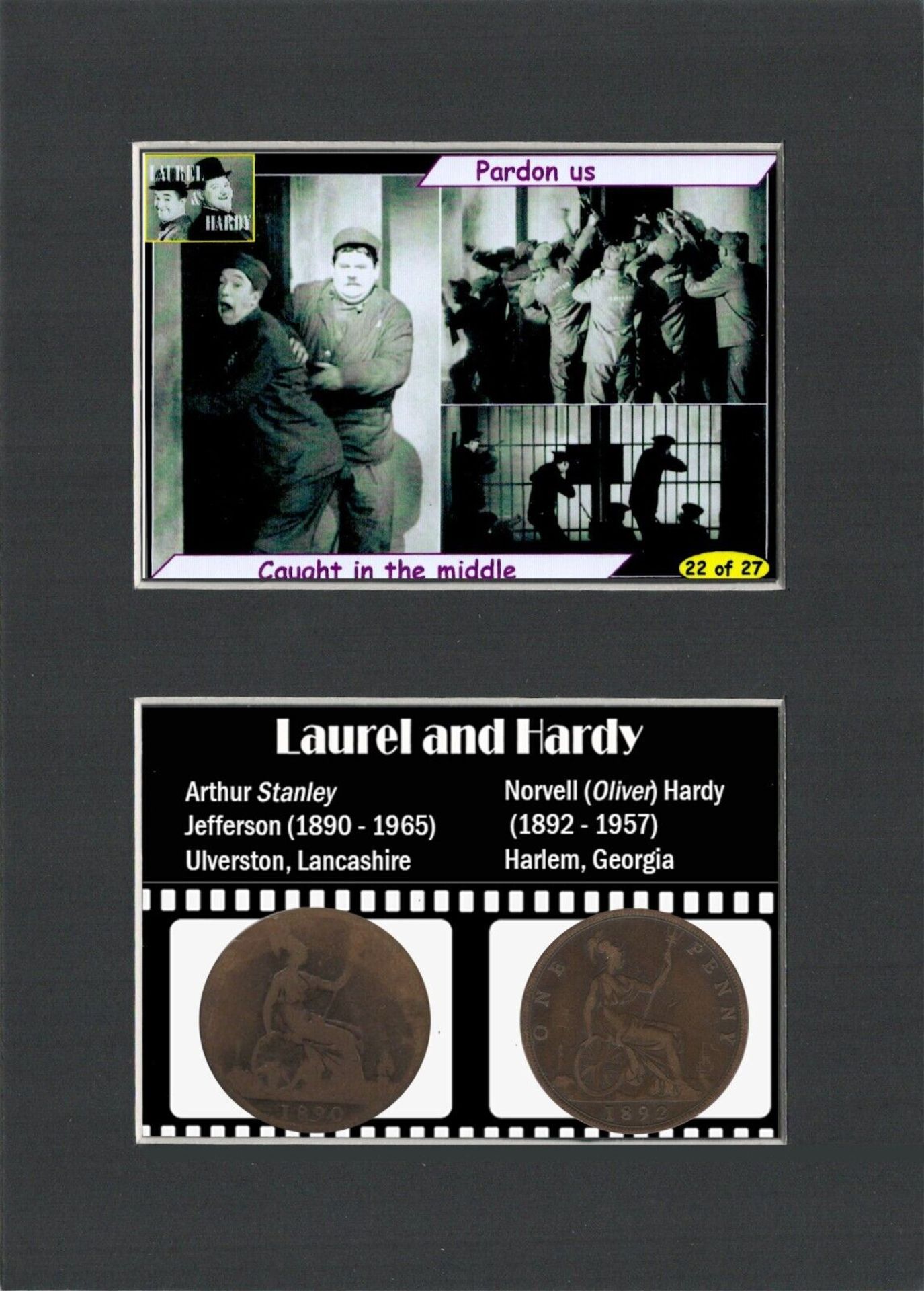 Laurel & Hardy Hollywood Legends Mount & Coin Gift Set.