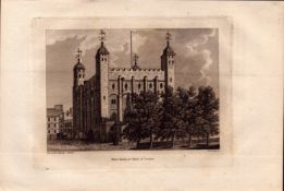 Tower of London F Grose Antique 1783 Copper Plate Engraving.