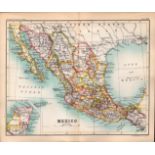 Mexico Double Sided Antique 1896 Map.