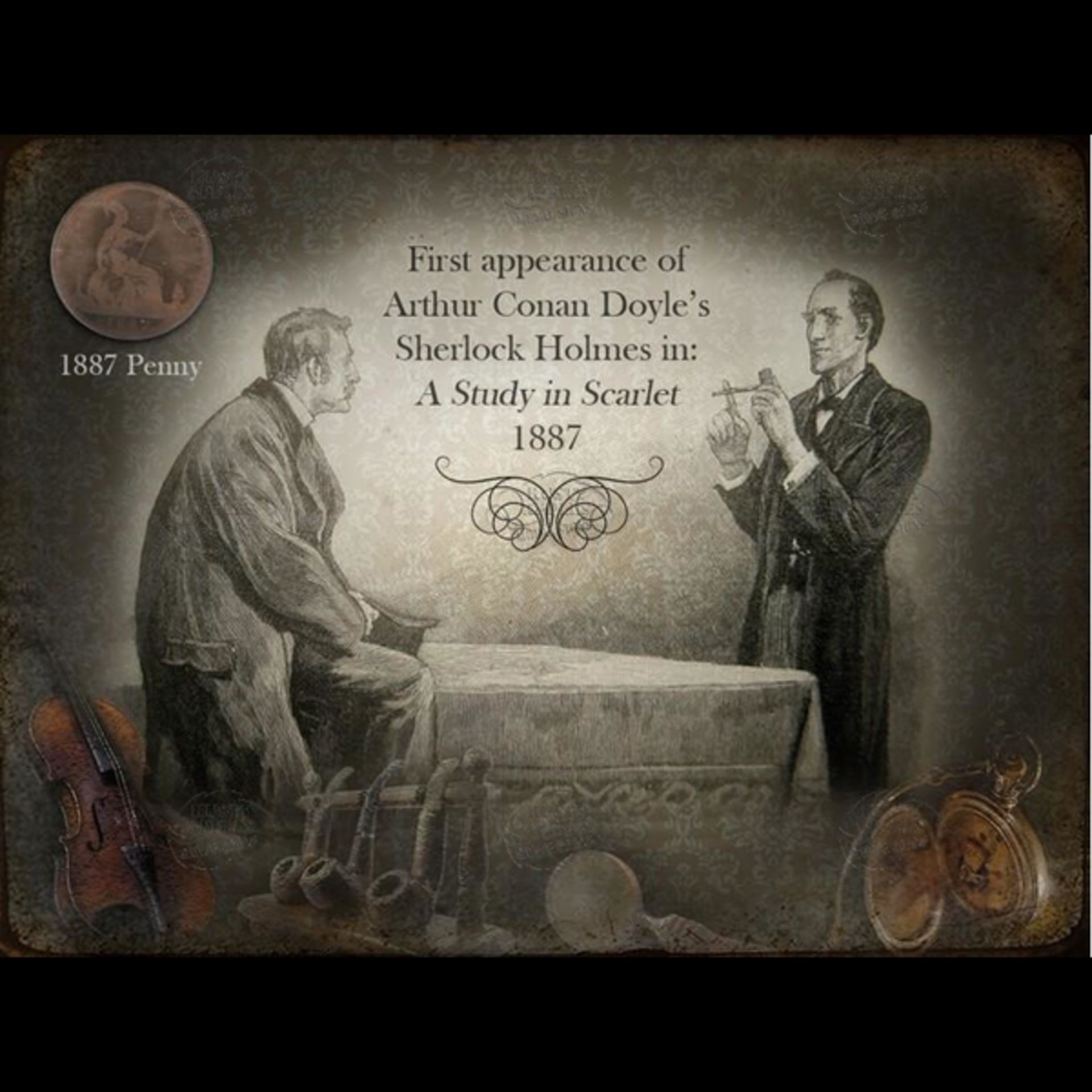 Sherlock Holmes Appears For The First Time 1887 Penny Metal Coin Gift Set