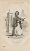 London Street Seller of Combs Rare Victorian 1864 Henry Mayhew Print.