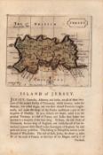 Jersey Antique 1783 F Grose Copper Hand Coloured Plate County Map.