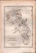 Sligo & Roscommon B/W Antique 1850’s Map Mrs Hall Tour of Ireland.