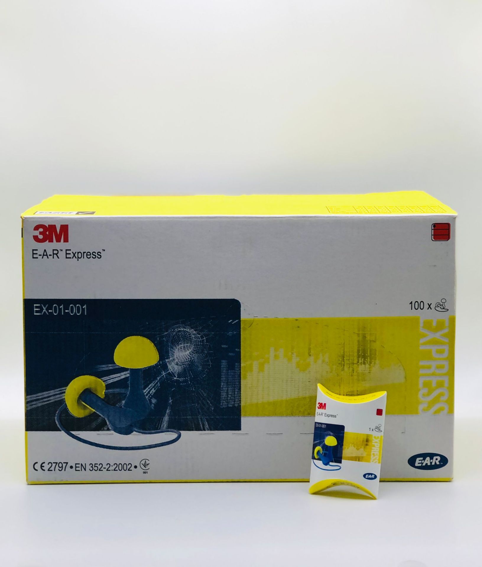 Box of 100 Pairs of 3M Ear Plugs EX-01-001 Work Safety Equipment RRP £95.99 - Image 2 of 2