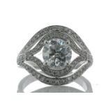 18ct White Gold Single Stone With Stone Set Shoulders Diamond Ring (2.01) 2.76 Carats