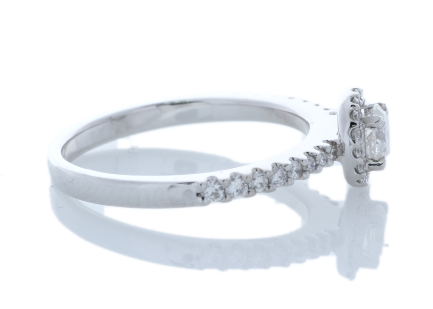 18ct White Gold Single Stone With Halo Setting Ring (0.31) 0.63 Carats - Image 4 of 5