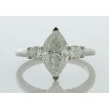 18ct White Gold Single Stone Prong Set With Stone Set Shoulders Diamond Ring (2.00) 2.50 Carats