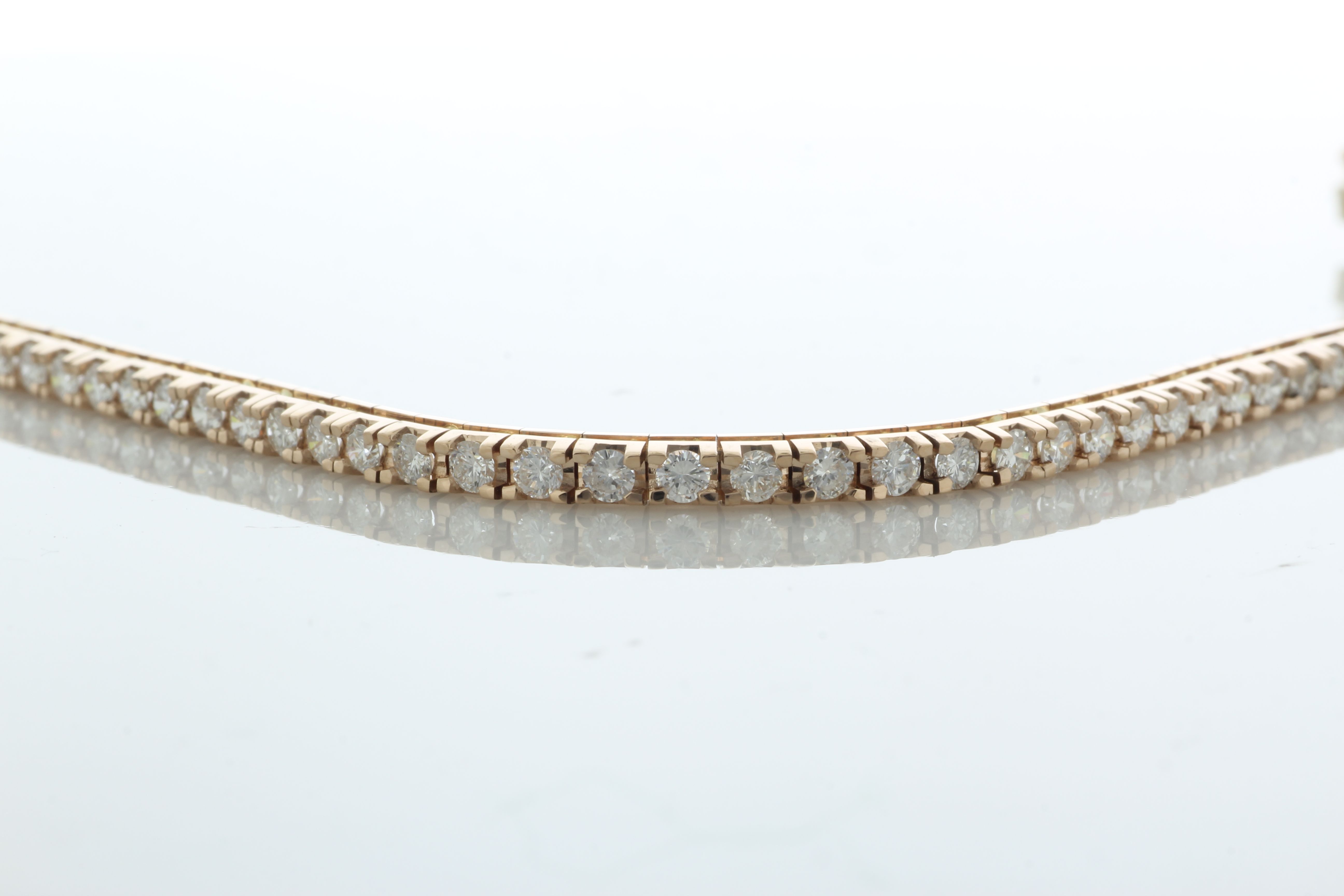 18ct Rose Gold Tennis Diamond Bracelet 3.04 Carats - Image 2 of 4