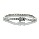 18ct White Gold Tennis Diamond Bracelet 4.07 8.5"