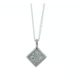 Platinum Illusion Set Cluster Diamond Pendant 0.50 Carats