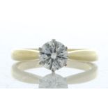 18ct Yellow Gold Single Stone LAB GROWN Diamond Ring 1.01 Carats