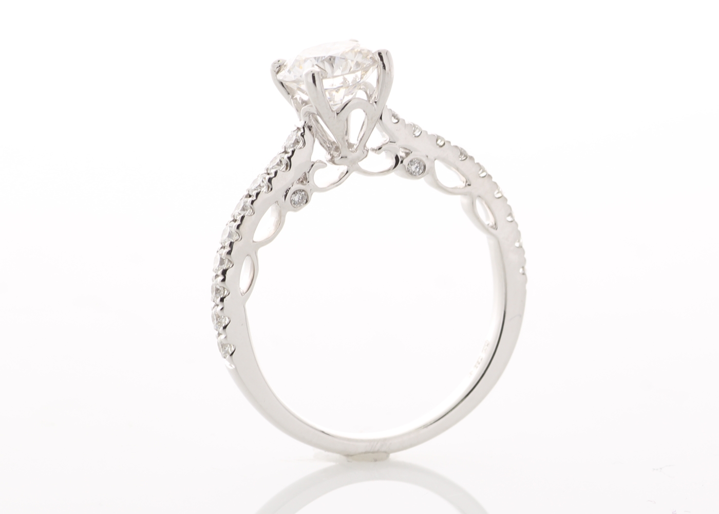 18ct White Gold Single Stone Prong Set With Stone Set Shoulders Diamond Ring (1.13) 1.46 Carats - Image 5 of 6