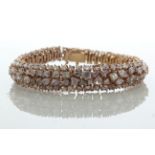 18ct Rose Gold Cluster Diamond Bracelet 22.36 Carats