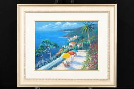 Original Pastel Painting by Perot "A View From the Med"