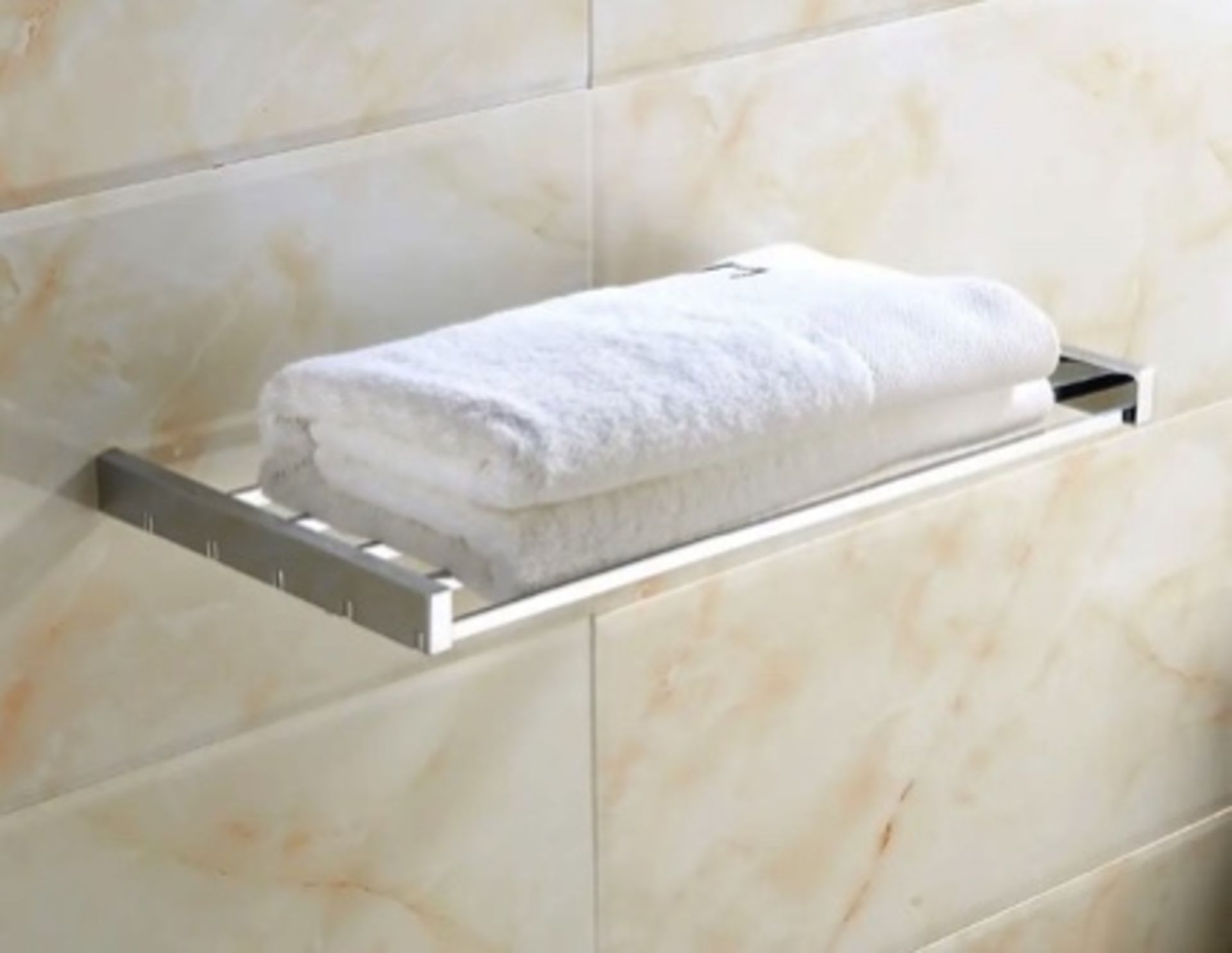 Brand New Boxed Square Chrome Towel Shelf RRP £90 **No Vat**