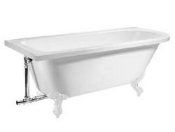 Stanton White Shower Bath With White Feet - Left Hand RRP £845 **No Vat**
