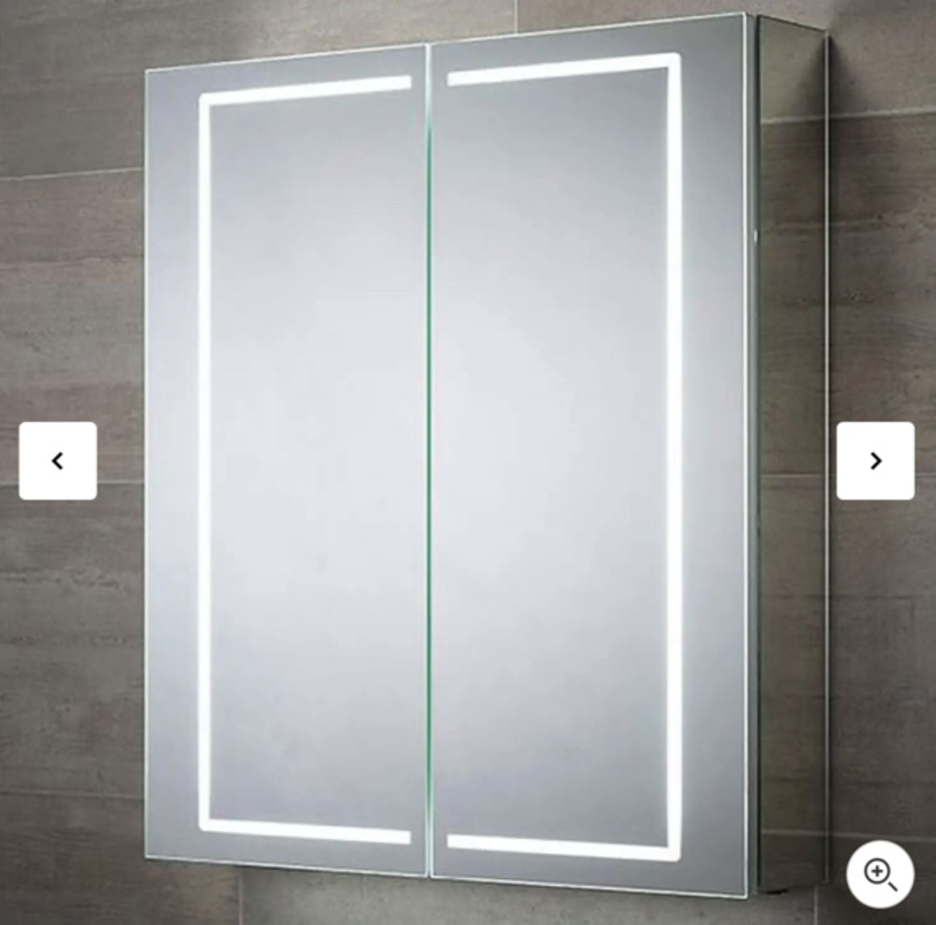 Brand New Boxed Castor Double Door LED Mirror Cabinet 600x700mm RRP £440 **No Vat**