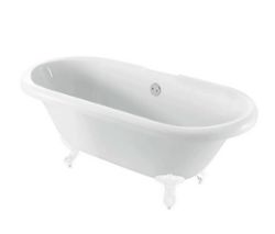 Brand New Evesham White Roll Top Bath with White Feet RRP £765 **No Vat**