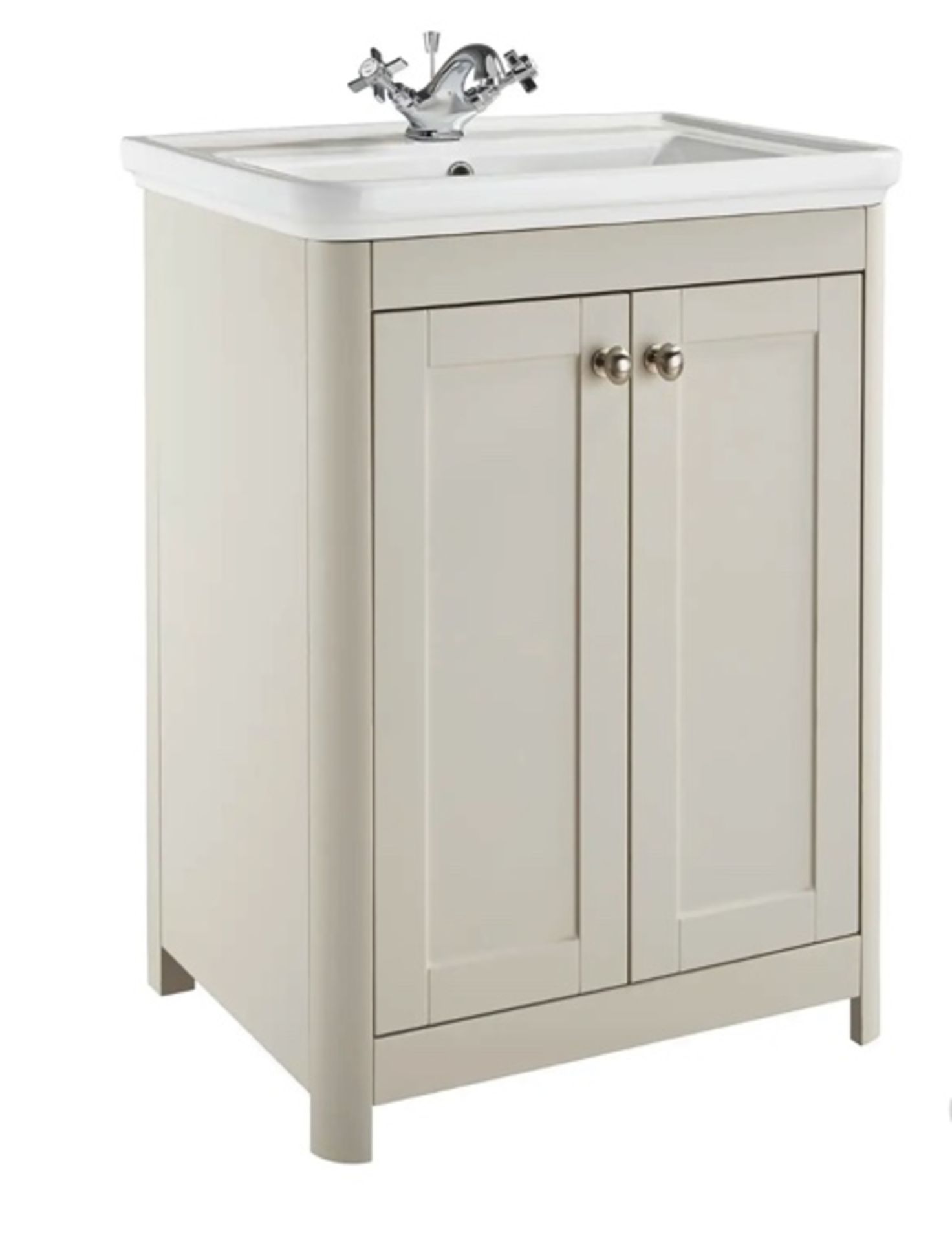 Brand New Boxed Country Living Wicklow 600 Basin Unit with basin - Taupe Grey RRP £565 **No Vat**