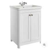 Brand New Boxed Country Living Wicklow 600 Basin Unit with basin- Matt White RRP £565 **No Vat**
