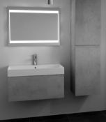 Brand New Boxed Mino 500mm Wall Hung Vanity Unit with Basin - Concrete RRP £220 **No Vat**
