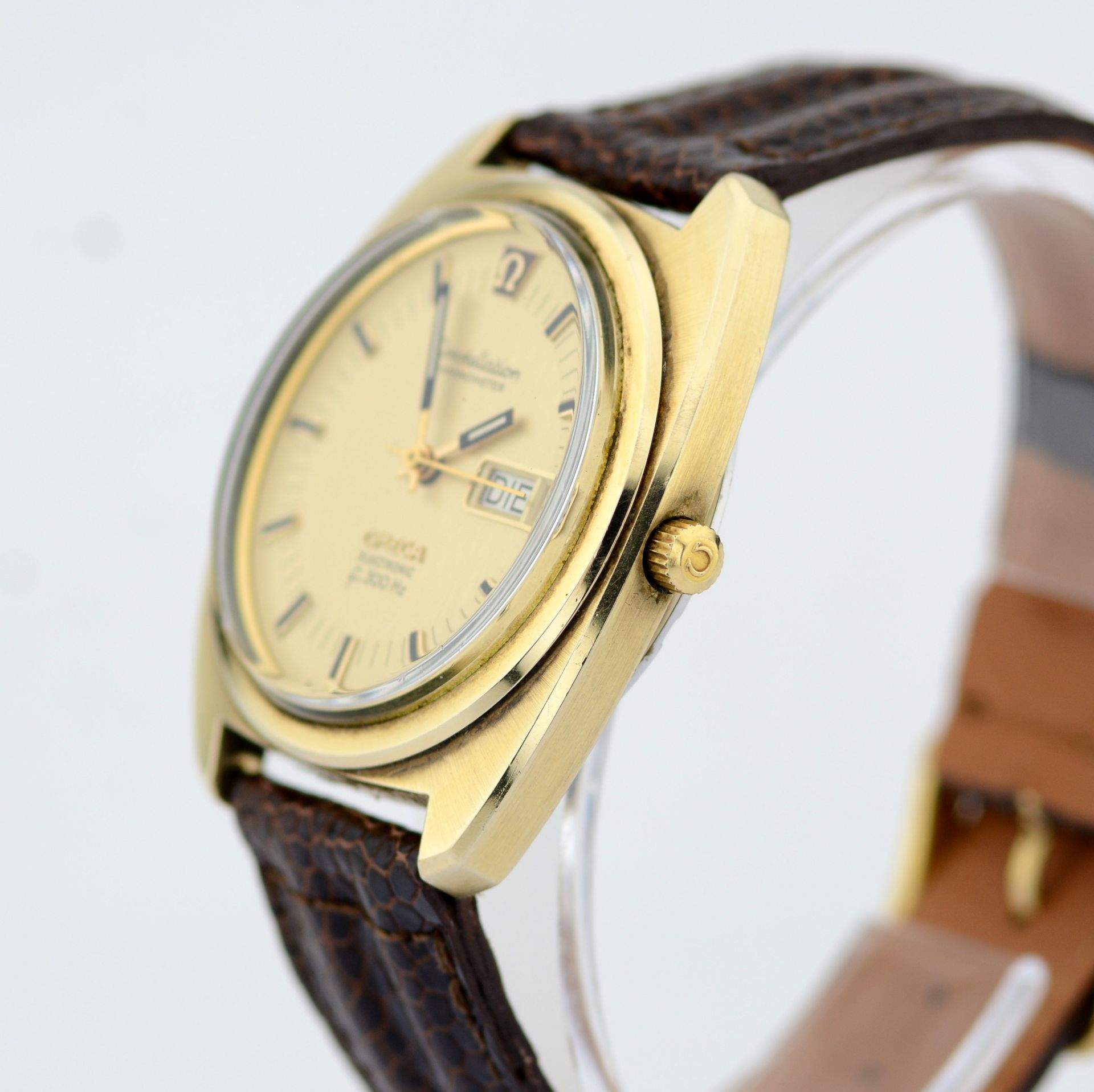 Omega / Constellation Chronometer Electronic F300 Day-Date - Gentlmen's Gold/Steel Wrist Watch - Image 3 of 8