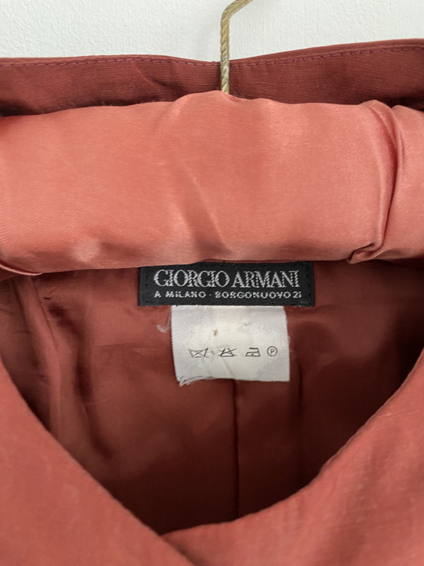 Giorgio Armani Women's Red Linen Suit - Image 3 of 6