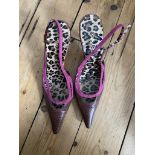 Dolce & Gabbana Burgundy Snakeskin Slingback Heels