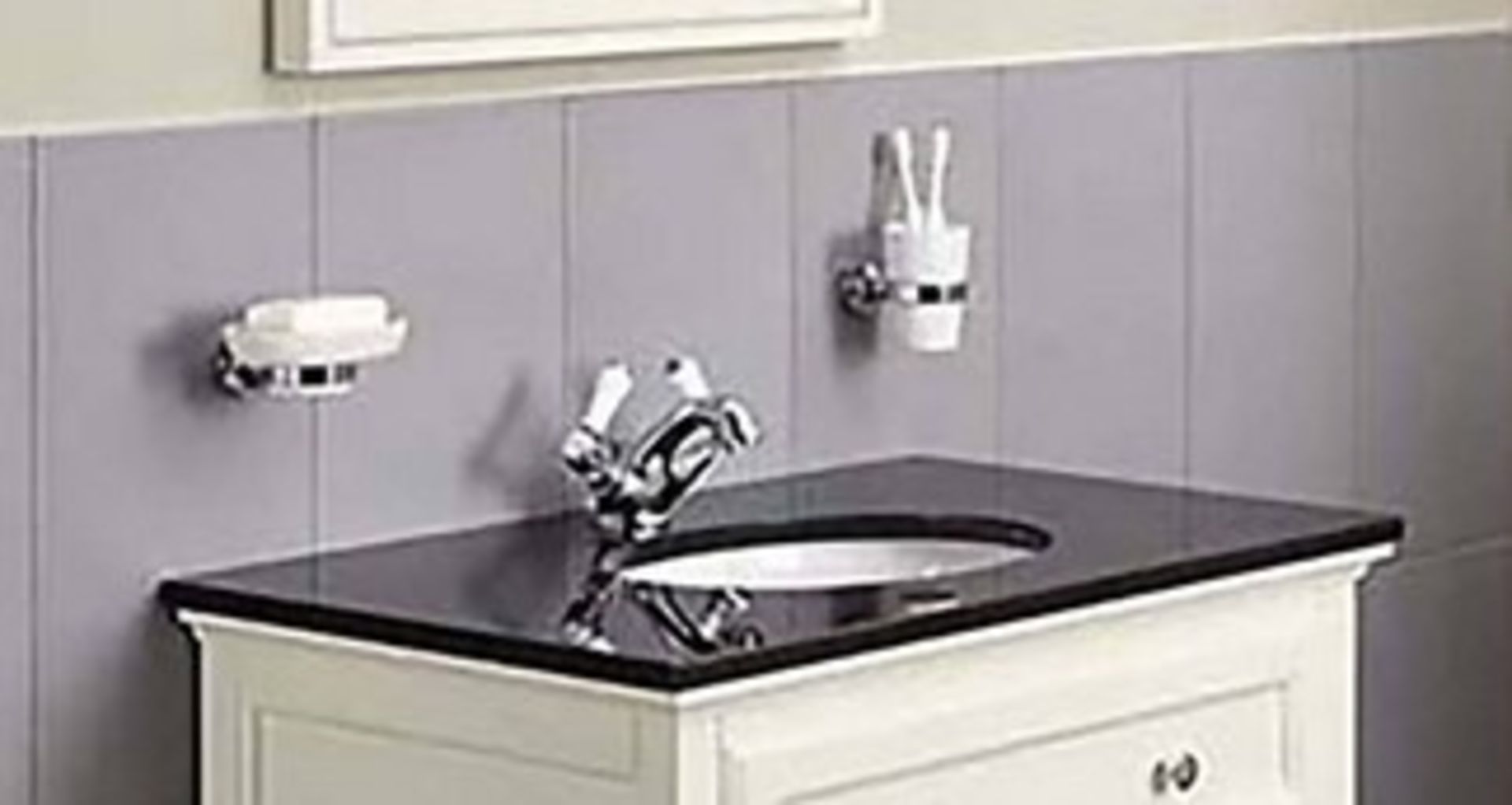 Total RRP £12,000. 40 x Bathstore Savoy Old English 790 Black/Blue Granite Top With Ceramic Under - Image 2 of 3