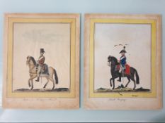 Two Antique Artworks Used Watercolours, Probably 18Th Century Army Uniforms