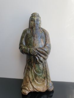 An Early Large Carved Nephrite / Hardstone / Jade Chinese Emperor Sculpture