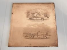 Copper Engraved Antique Printing Matrix Plate, After J Newman, 2 Views Pictures of England