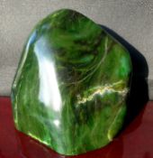 Dark Green Colour Free Form Nephrite Jade Sculpture
