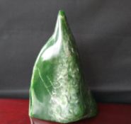 Smooch Green Colour Free Form Nephrite Jade Sculpture