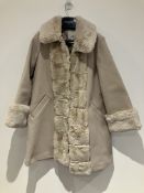 River Island Fur Collar Coat Worn By Vanessa Hudgens