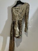 Nadine Merabi Gold `Sequin Dress Worn By Vanessa Hudgens