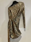 Nadine Merabi Gold Celina Dress Worn By A Body Double.