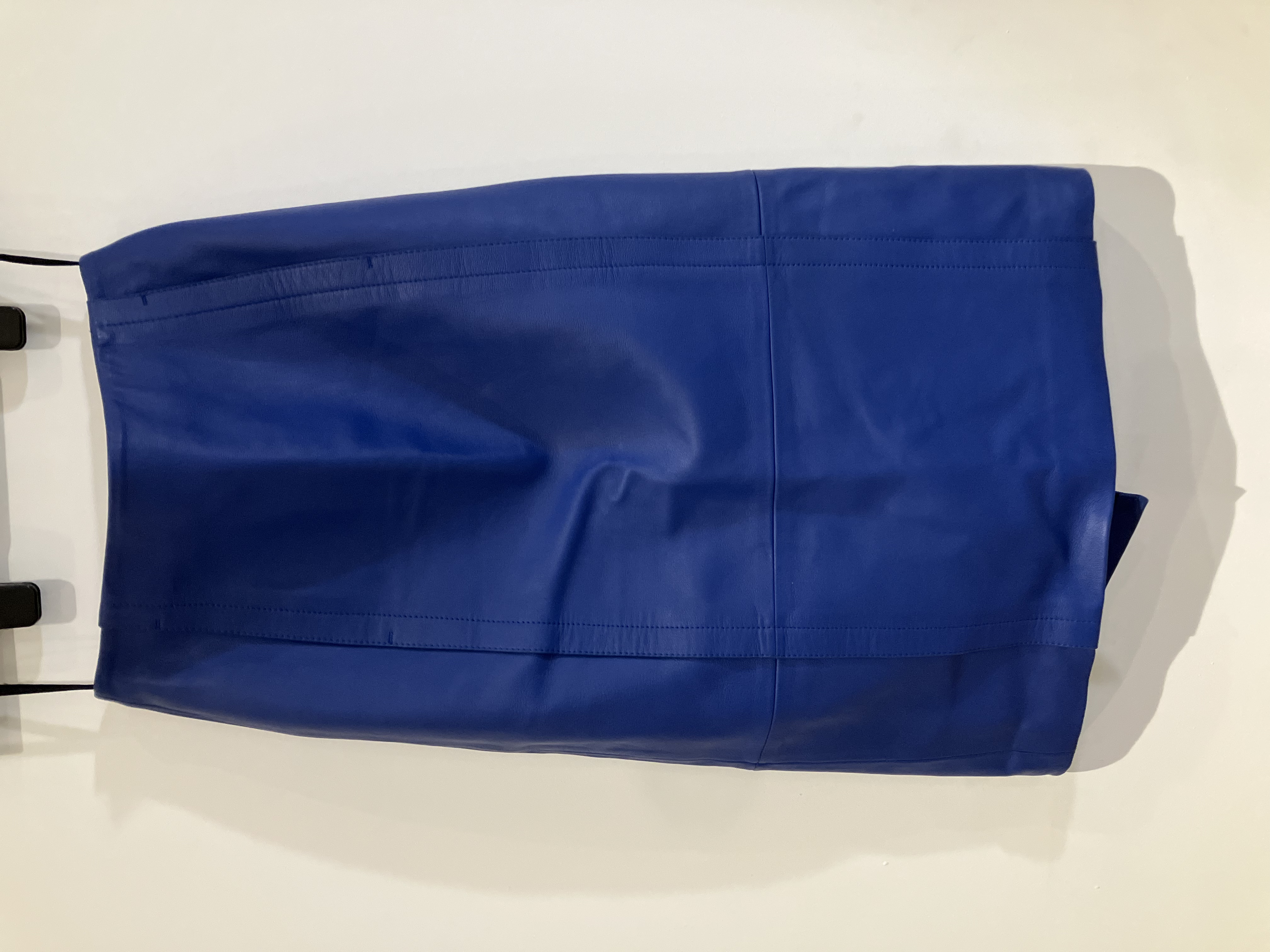 Hugo Boss Blue Leather Pencil Skirt Worn By A Body Double. - Image 2 of 2