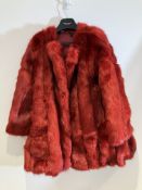Fashion Faux Fur Red Coat Worn By Vanessa Hudgens