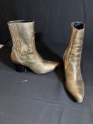 Zara Gold Boots Worn By Florence Hall