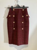 Karen Millen Red Tweed Skirt Worn By Vanessa Hudgens