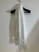 White Silk Scarf Worn By Remy Hii