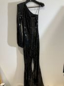 Nadine Merabi Black Sequin Body Suit Worn By A Body Double.