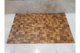 2x Teak Wood Bath Mat