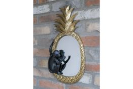 3x Pineapple Monkey Mirror