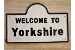 Cast Iron Sign 'Welcome To Yorkshire'