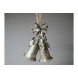 1x Large Silver Bells Wall Decoration