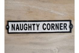 Cast Iron Sign 'Naughty Corner'